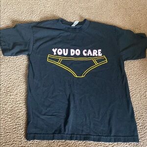 Black Graphic Tee with Yellow and Pink Design